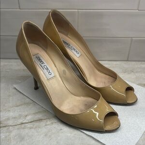 Jimmy Choo Nude Peep Toe Pump size 39